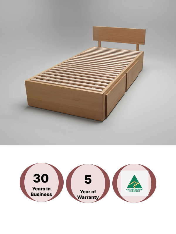 Barkly Bed Base – Luxury Hardwood Design with Smart Storage