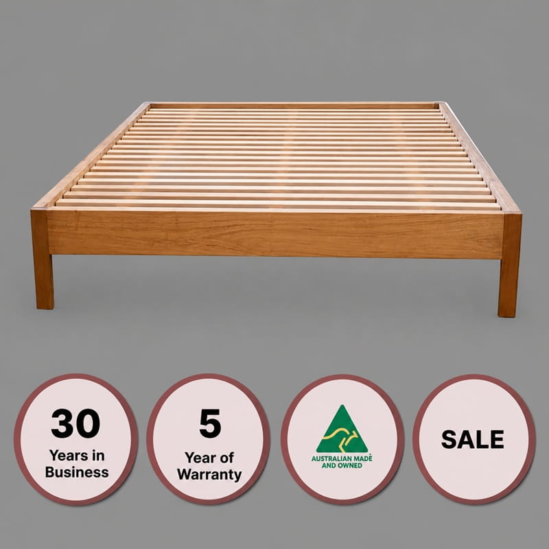 Amelia Scandi Bed Base – Solid Tasmanian Oak