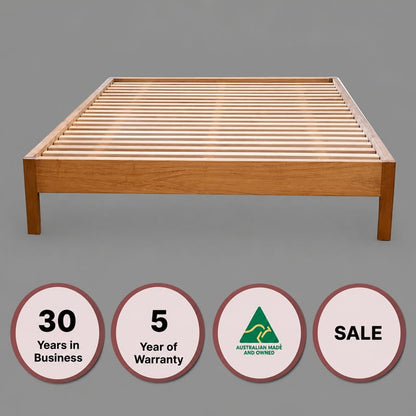 Amelia Scandi Bed Base – Solid Tasmanian Oak