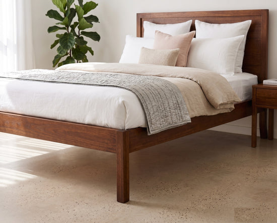 Australian made bed frame with Tasmanian Hardwood
