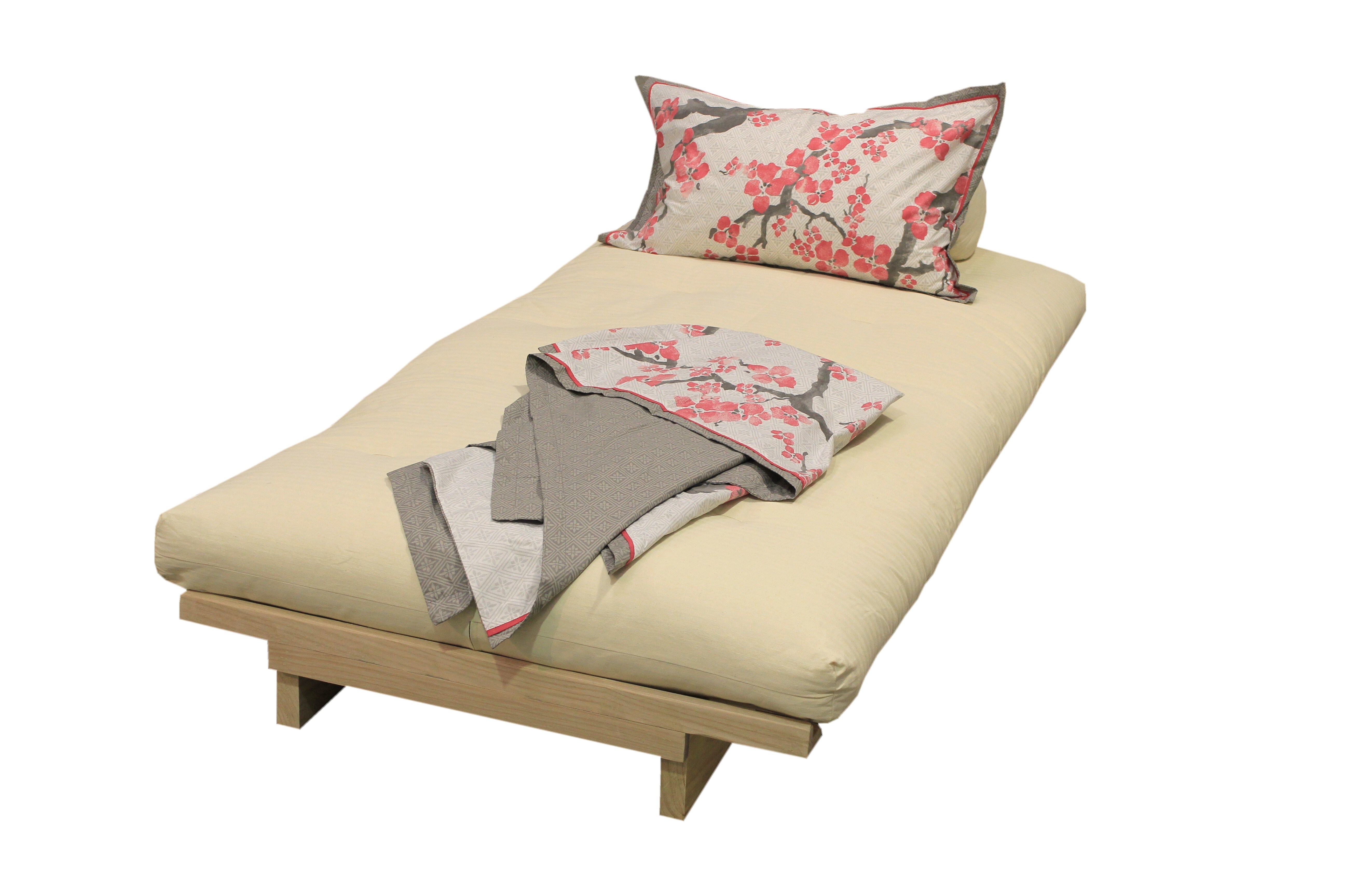 Governable Albany anker Oslo Futon Sofa Bed in bed position - angle - Back to Bed